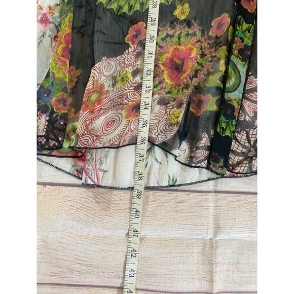 Dor Dor Couture Women's Floral Mix Print Sheer Tunic Top - Medium - Picture 8 of 13